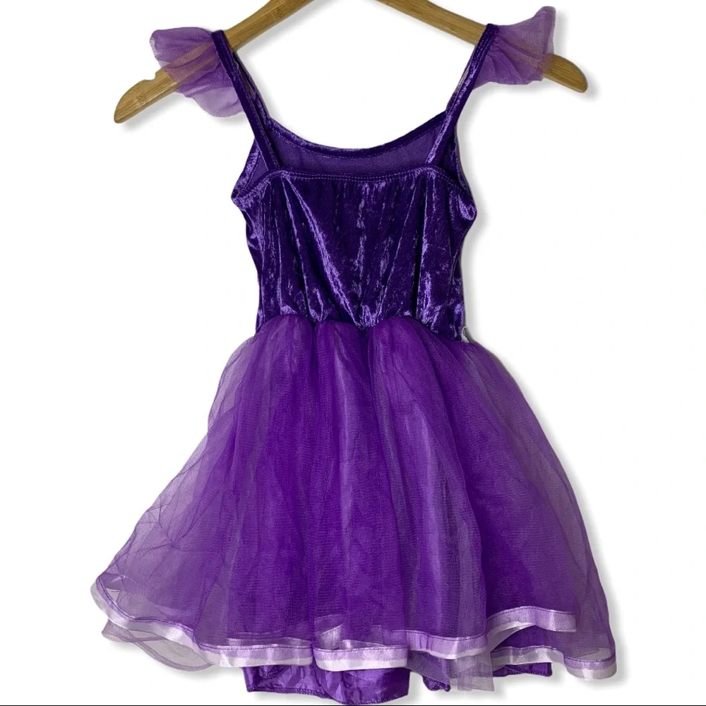 Purple princess velvet‎ tulle dress large